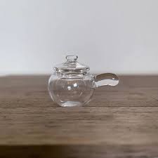 Miniature Clear Glass Teapot With