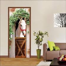 3d Grass Horse Arch D549 Door Wall