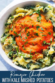 Translations of the phrase mashed potatoes from english to spanish and examples of the use of mashed potatoes in a sentence with their translations: Romesco Chicken With Kale Mashed Potatoes Recipe Registered Dietitian Columbia Sc Rachael Hartley Nutrition