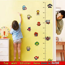 Height Measure Growth Chart Wall Stickers Iron Man Avengers