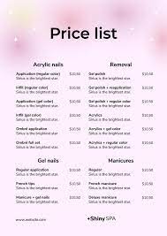 pastel shiny nails care list template