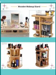 movable unit wooden makeup stand for