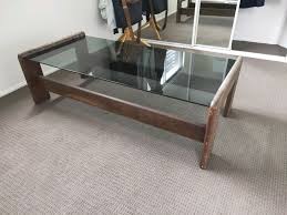 Rustic Wooden Coffee Table With Glass