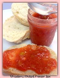 strawberry rhubarb freezer jam recipe