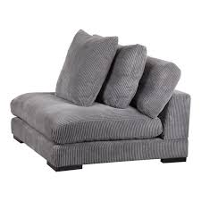 5 Pc Grey Corduroy Couch Reversible