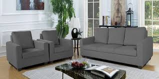 russell fabric sofa set in grey