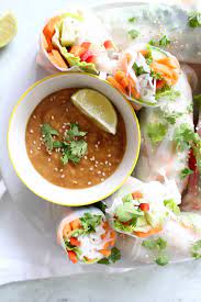 Rice Paper Or Lettuce Rolls With Peanut Dipping Sauce The Organic  gambar png