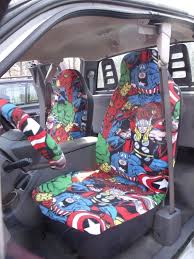 1 Set Of Marvel Comic Print Seat Cover