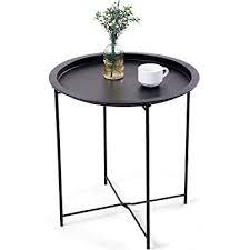 Southern enterprises justine black mirrored accent table. Buy Side Table E D Furniture End Table Round Side Tables Metal Tray Snack Table Accent Coffee Table Small End Table For Small Space Suitable For Living Room Online In Taiwan B092qp8fxl