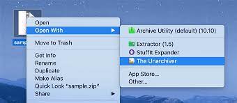 open zip rar tar and bin files on a mac