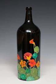 Painted Wine Bottle Painted Glass