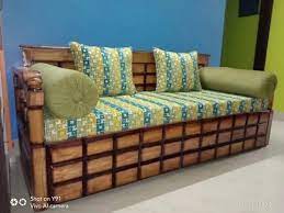 antique designer wooden sofa bed