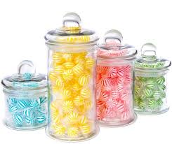 4 Piece Round Glass Canister Set
