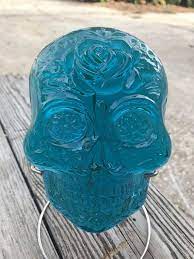 Uranium Glass Skull Xl Blue