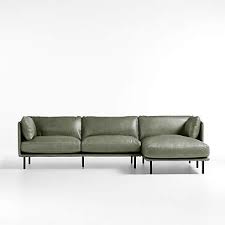 Wells Leather 2 Piece Chaise Sectional