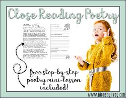 close reading poetry step by step mini