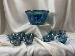 Carnival Glass Punch Bowl By The