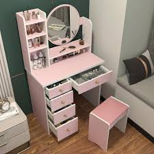 wiawg 5 drawers pink makeup vanity