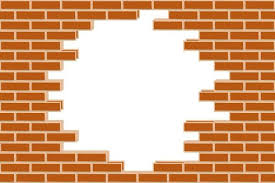 Design Vector Round Hole On Brick Wall