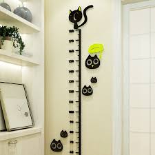 1 8m 2m Cute Cat Height Measuring Wall Stickers Children