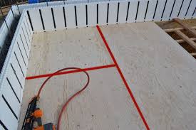 Typically made of plywood or osb and ranging in thickness from 19/32 to 1 1/8 thick, the subfloor is truly structural, second only to joists in this respect. How To Install A Subfloor On Joists Ana White