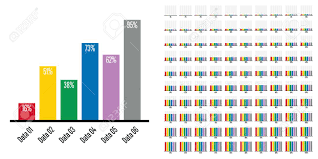 Set Of Rectangle Percentage Bar Chart From 1 To 100 For Web Design