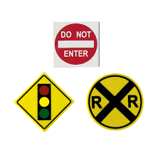 poly traffic signs railroad do not
