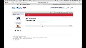 login bank of america edd debit card