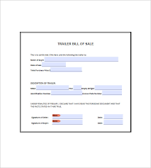 Trailer Bill Of Sale 8 Free Sample Example Format Download