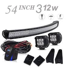 54 Inch 312w Curved Bumper Roof Offroad Led Light Bar W