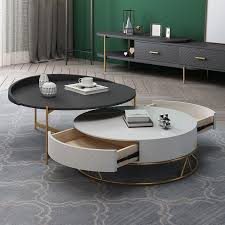 Round Nesting Coffee Table With Storage