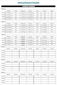 Training Timetable Template