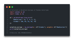 calculate a weighted average in pandas