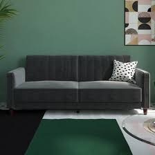 pin tufted transitional futon velvet
