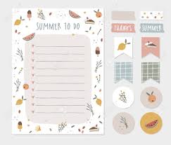 Summer Wish To Do List Colorful Scrapbooking Stickers Labels