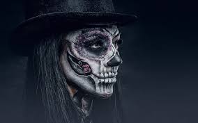 halloween makeup sugar skull model