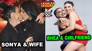 Romantic Lesbian WWE Couples 2023 - Rhea Ripley & Girlfriend, Sonya Deville  & Wife - YouTube
