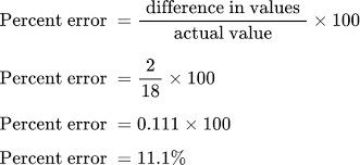 percent error math steps exles