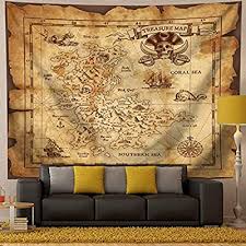Qcwn Pirate Map Tapestry Treasure Map