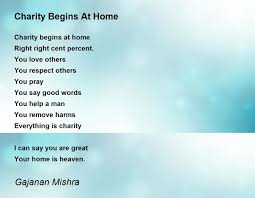 charity begins at home poem