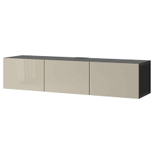 Découvrez en plus sur notre produit bekant bureau, blanc, noir, 160x80 cm. Besta Banc Tv Avec Portes Brun Noir Selsviken Brillant Beige Ikea