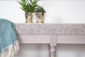 I snagged it this last weekend for about $10 and thought it was the perfect size for lauren/guest bathroom. Diy Upholstered Dining Bench The Chronicles Of Home