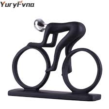 Find great deals on home decorations at kohl's today! Bicycle Statue Figurine Resin Modern Abstract Art Athlete Figurine Home Decor Ar Modern Decor Figurines Home Garden