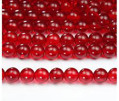 Siam Red Czech Glass Beads 8mm Round