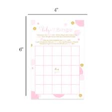 Pink And Gold Baby Shower Bingo Game 25 Pack Blank Cards