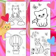 cute kitty coloring pages for kids