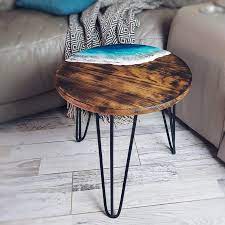 19 Round Oak Wood Side Table Side