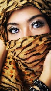 tiger hijab blue eyes hd phone