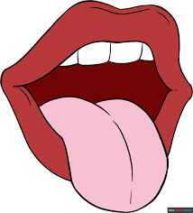 how to draw a mouth and tongue really