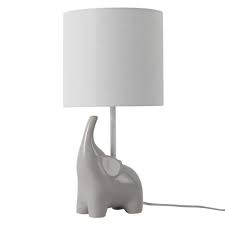 light gray ceramic elephant table lamp